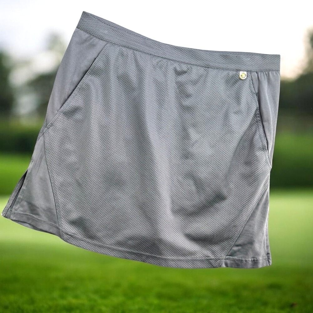 Swing Skirt Women M Grey Tech Mesh Athletic Golf Tennis Skort Pockets Activewear